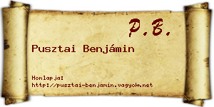 Pusztai Benjámin névjegykártya